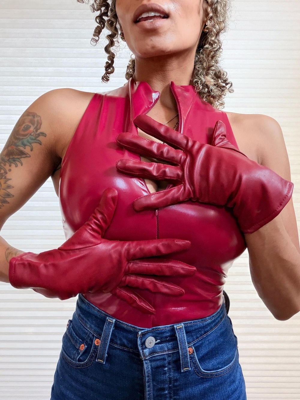 Fownes Genuine Leather Gloves – Burgundy | Women’s Size 8
